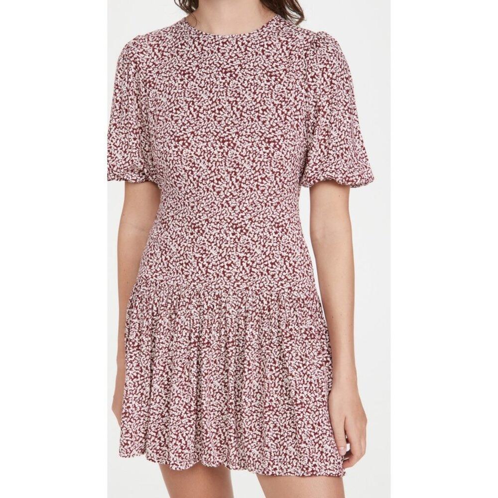 New Free People Dancing In The Dark Mini Dress Red Combo Women's Size M